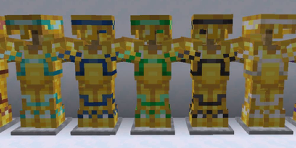 Spire Armor Trim on gold armor in Minecraft