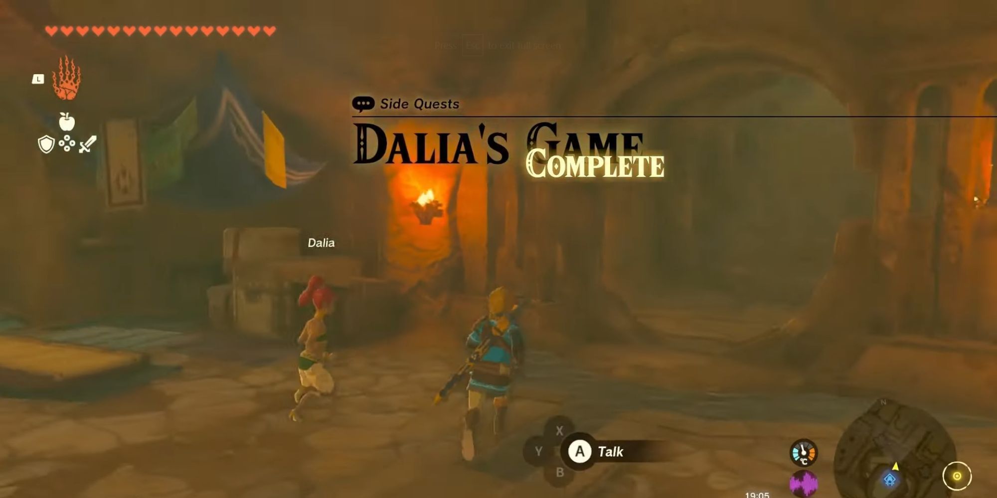 The legend of zelda tears of the kingdom dalia's game completed