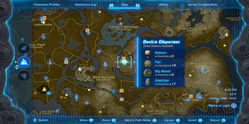 Tears Of The Kingdom: All Zonai Device Dispenser Locations