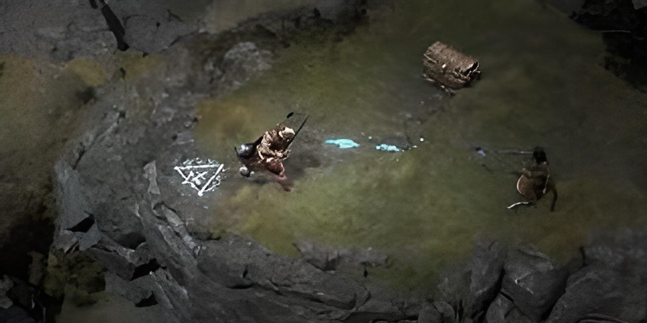 A player standing on a cliff next to a lootchest in Diablo 4