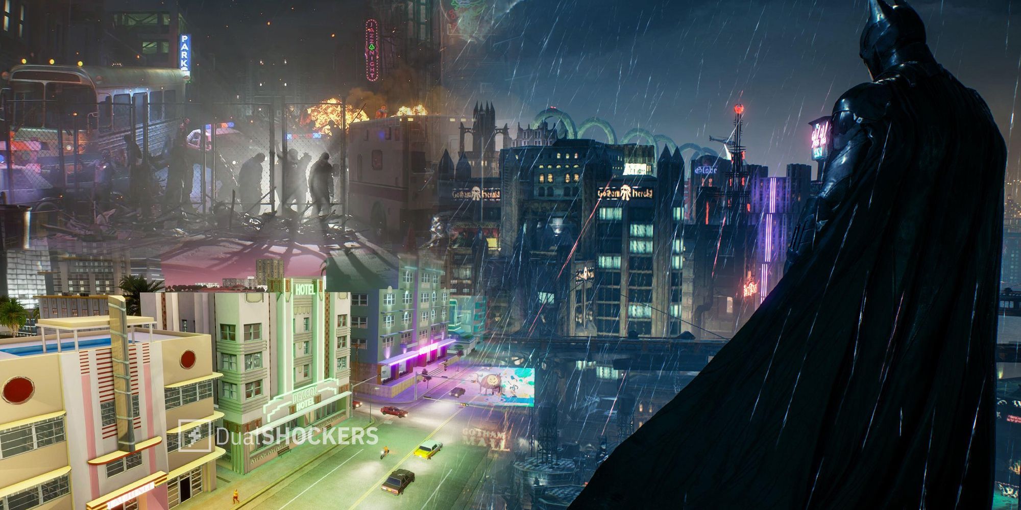 Vice City GTA, Gotham City Arkham Knight, Racoon City Resident Evil gameplay