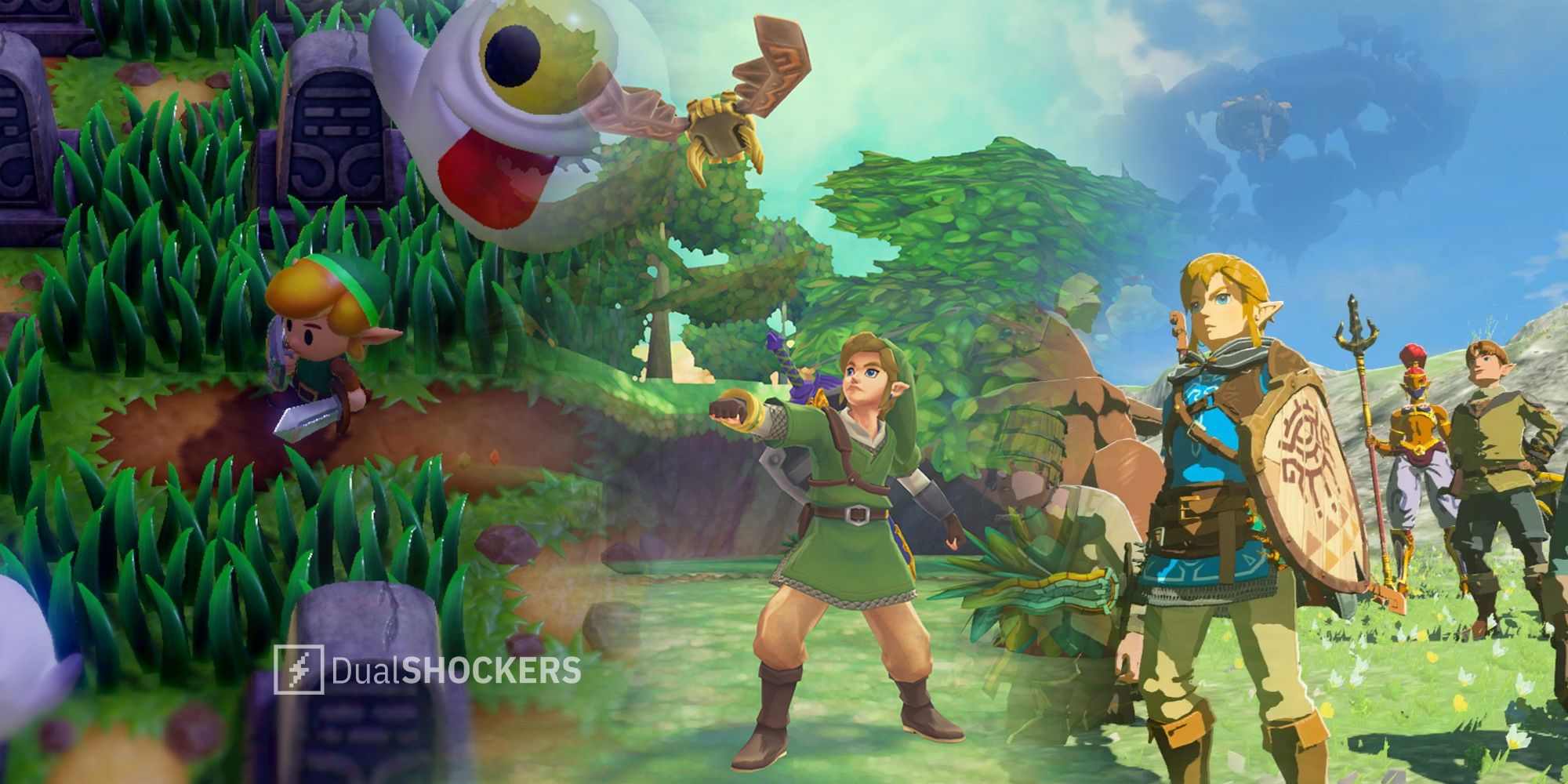 The Legend of Zelda: Link's Awakening, Skyward Sword, Tears of the Kingdom gameplay
