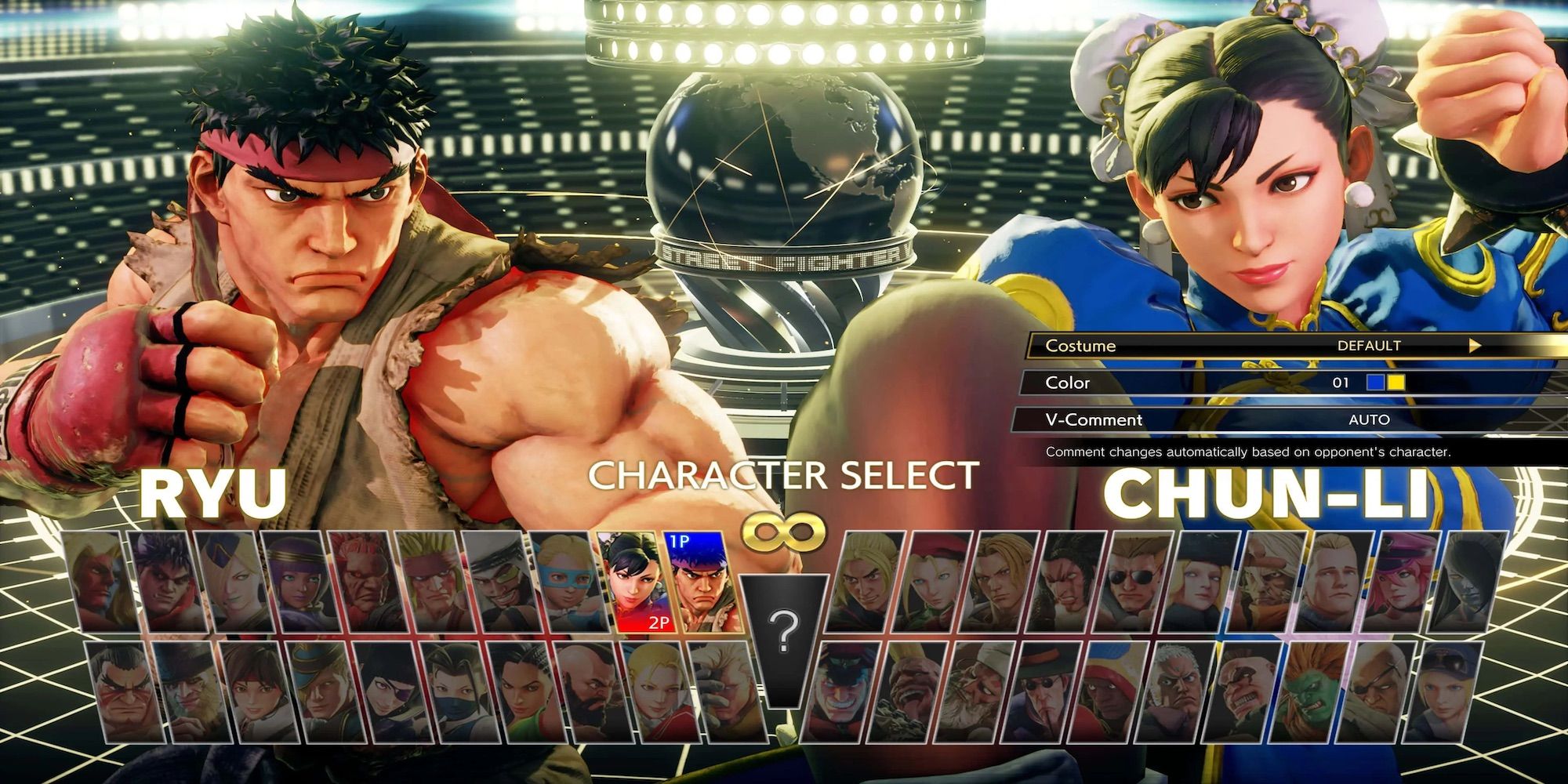 Character selection screen (Street Fighter V)