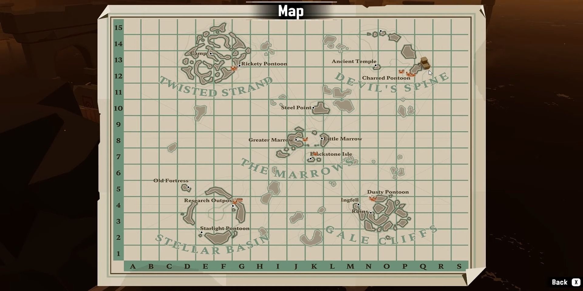 Dredge Q13 Stone Tablet Location on Map