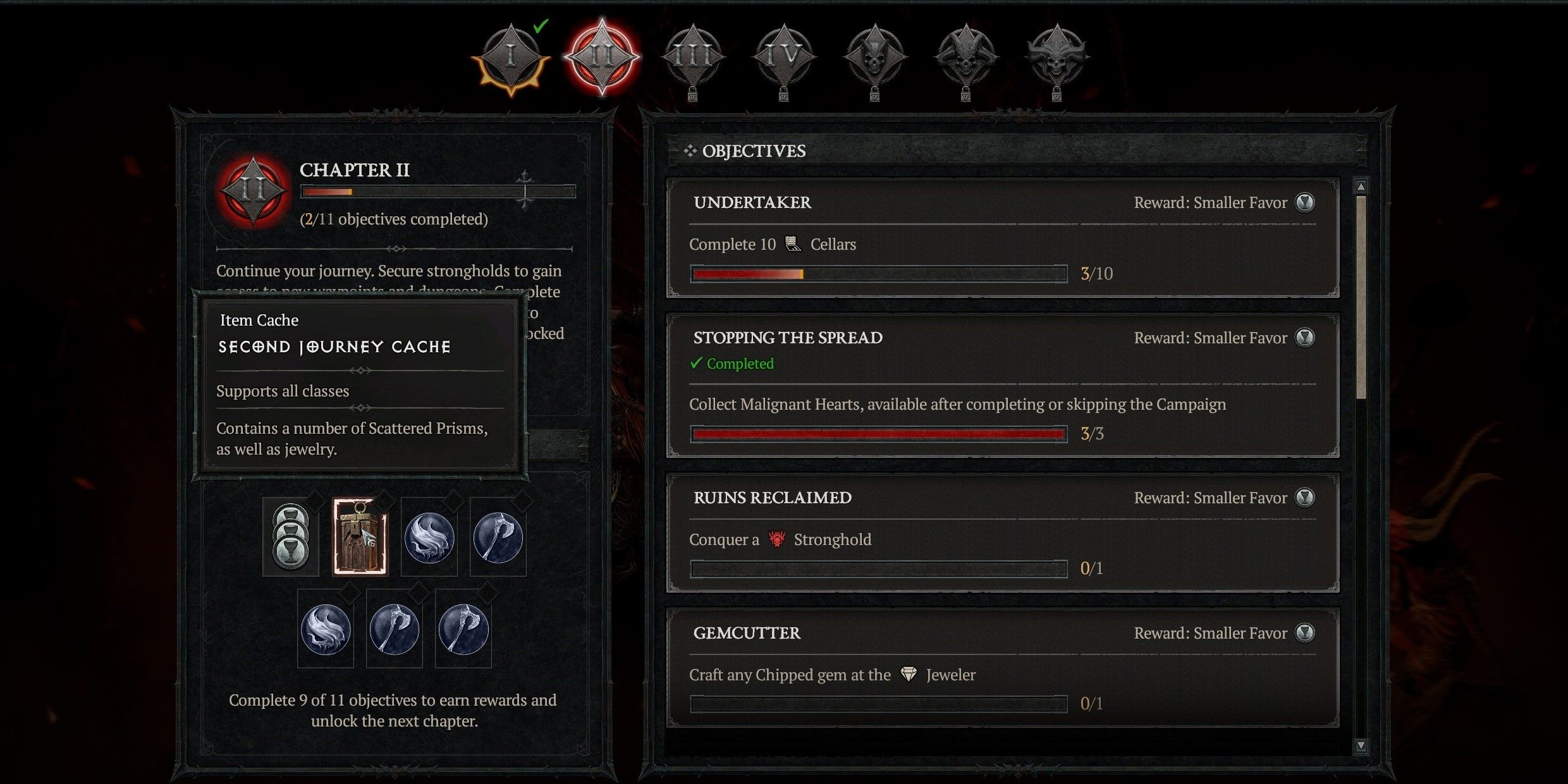 A screenshot of Diablo 4's Season Journey Menu