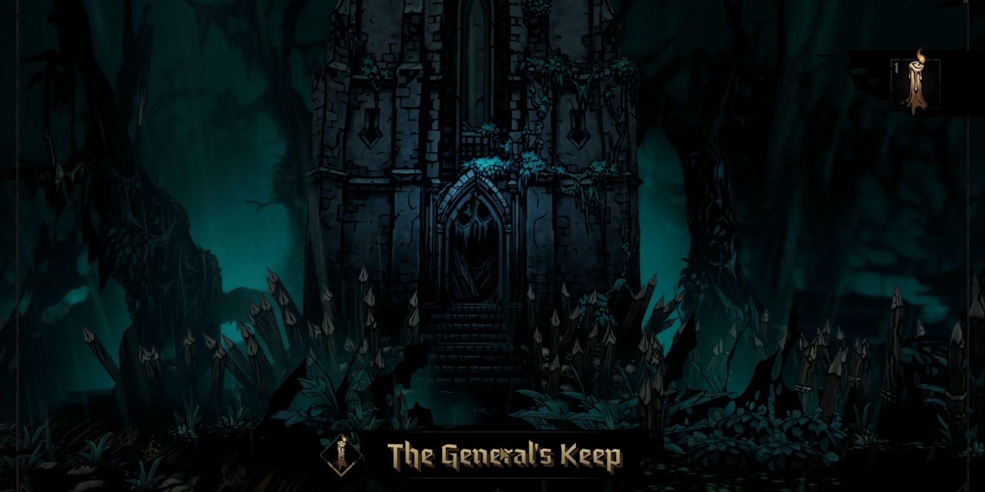 Entering the General's Keep in the Tangle in Darkest Dungeon 2