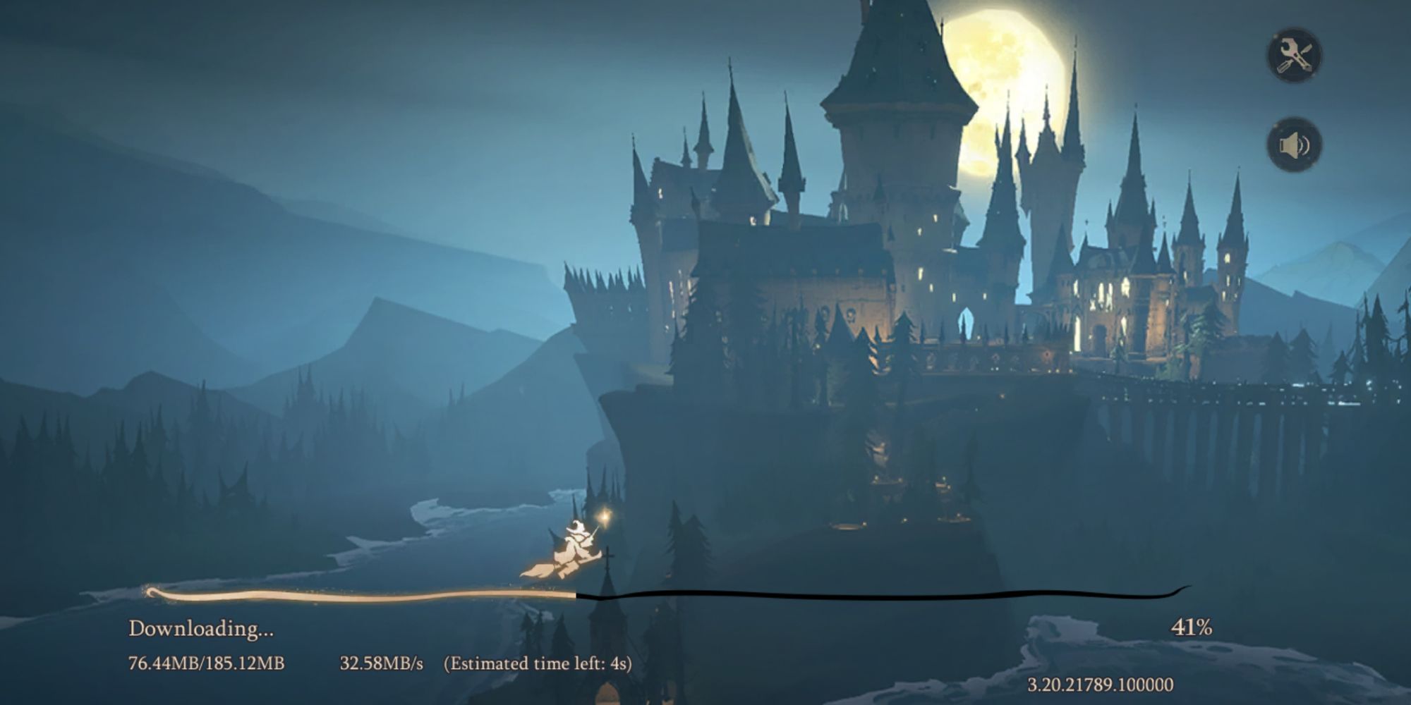 Harry Potter: Magic Awakened Loading Page featuring the Hogwarts Castle