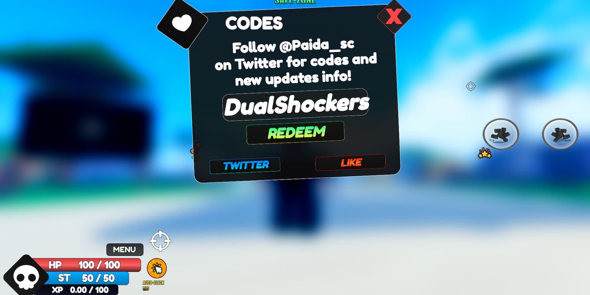 Where you can redeem codes in Roblox One Fruit Simulator