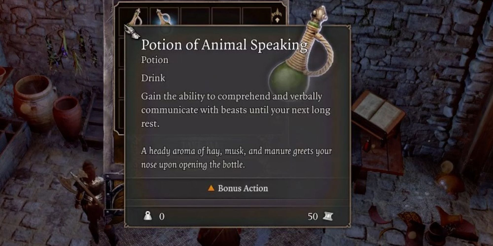 potion of animal speaking in baldur's gate 3 looted from a chest
