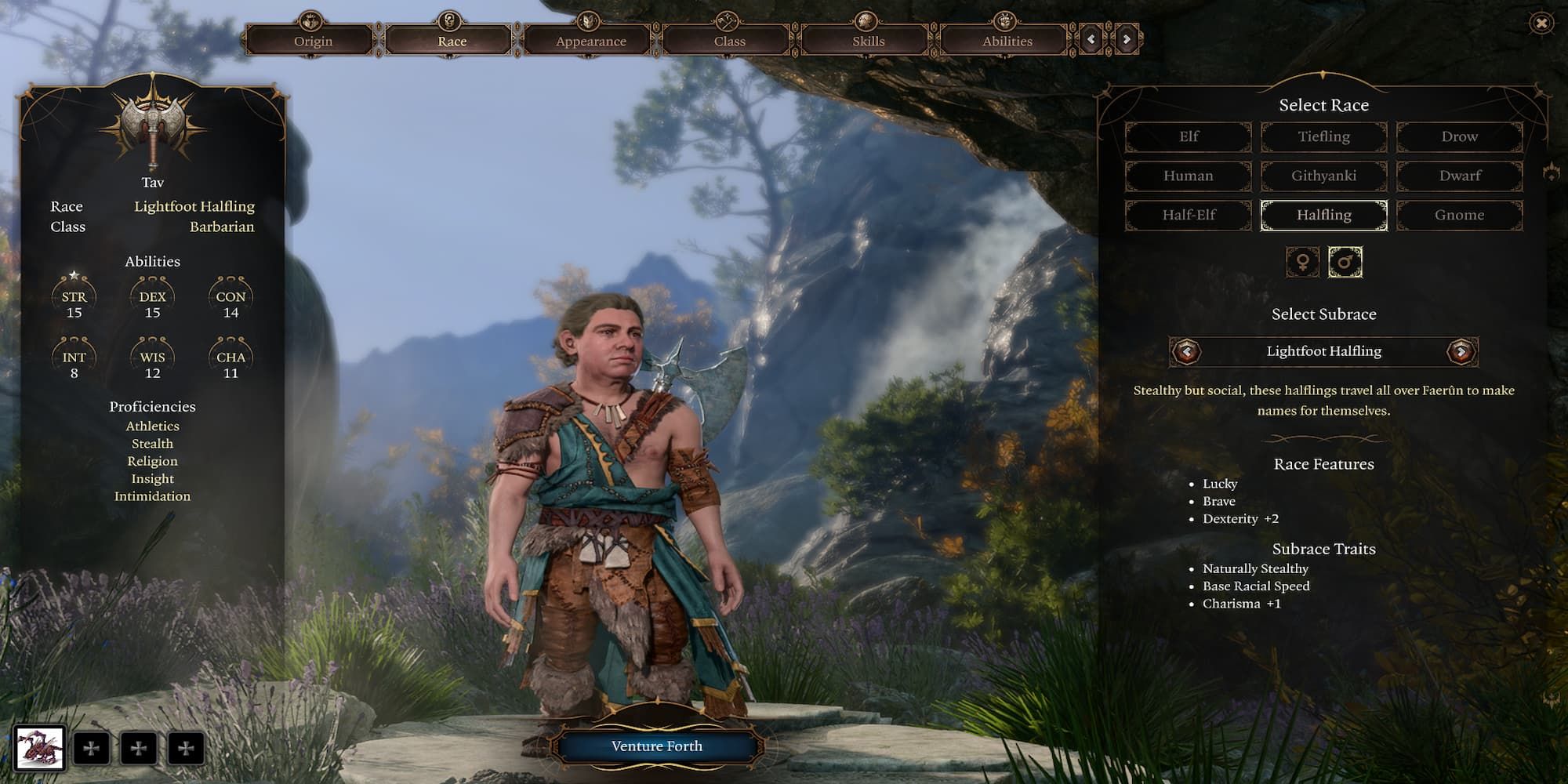 Halfling Barbarian In Character Creation Menu 