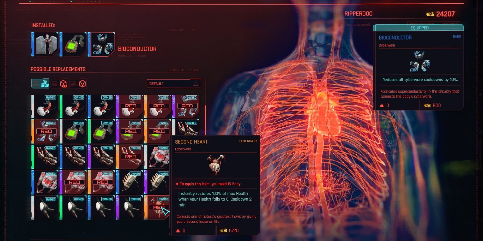 Cyberpunk 2077 How To Get The Second Heart   Second Heart Legendary Upgrade In Inventory In Cyberpunk 2077 