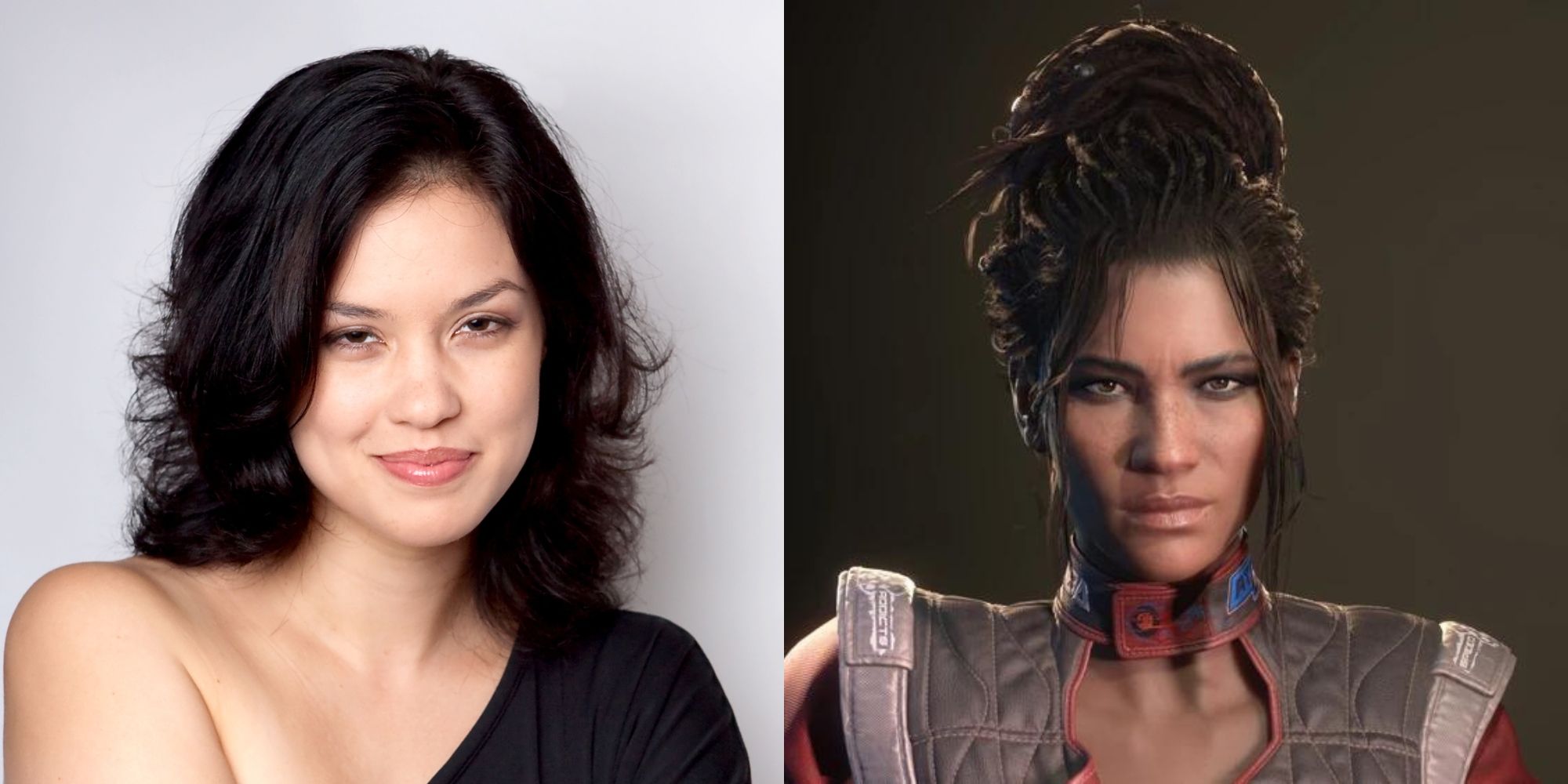 split image of Emily Woo Zeller and Panam Palmer in Cyberpunk 2077