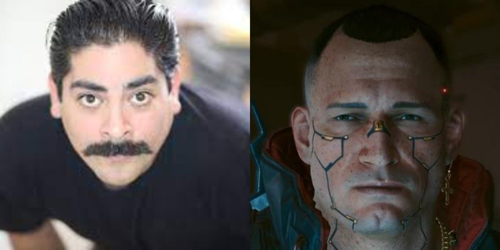 split image of Jason Hightower and Jackie Welles in Cyberpunk 2077