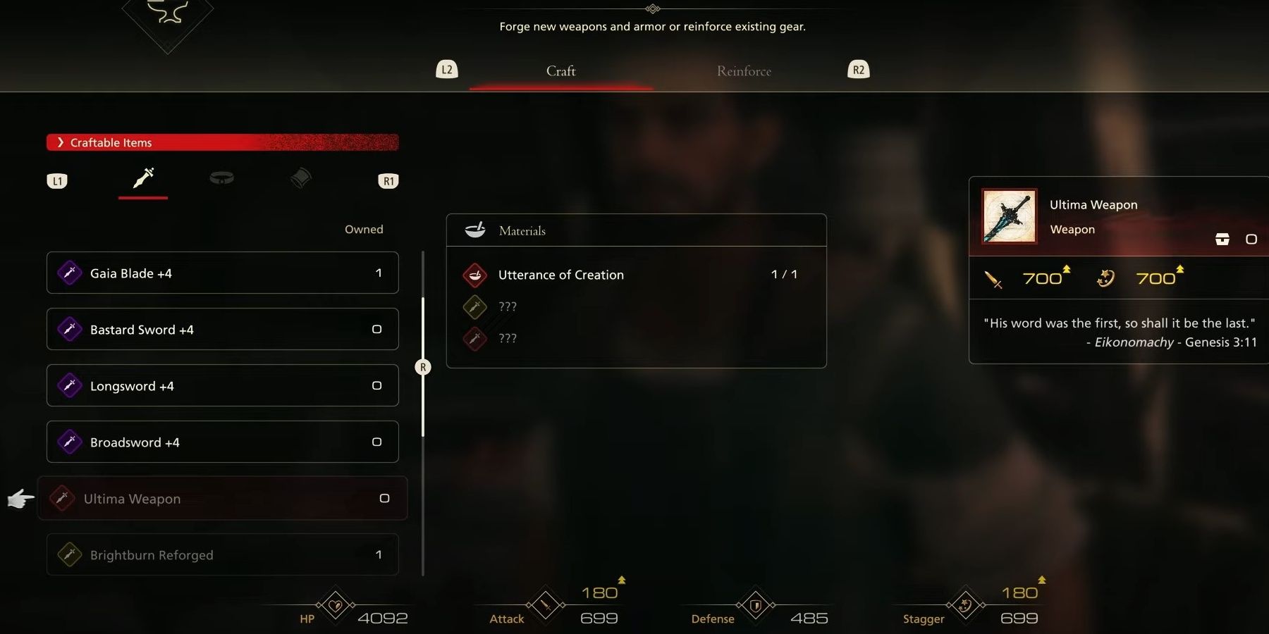 Final Fantasy 16 How To Craft Ultima Weapon