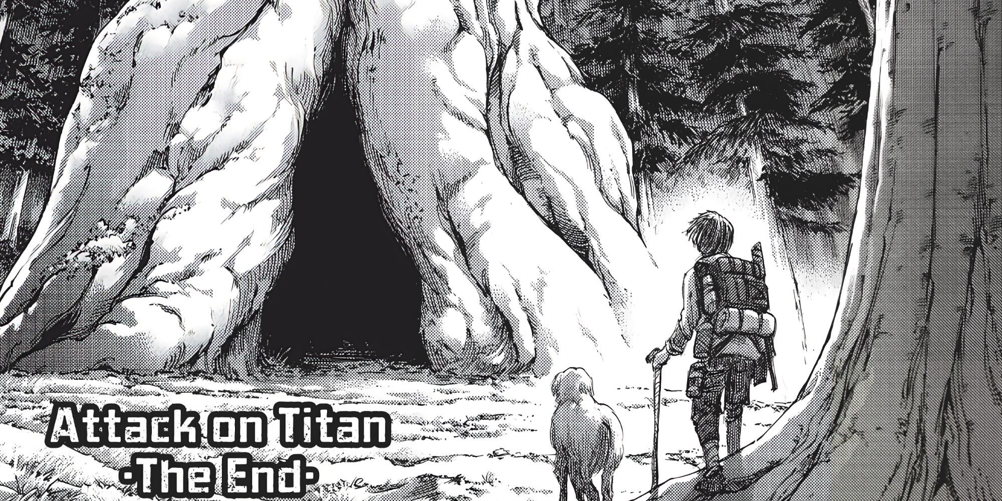 Attack On Titan chapter 139 epilogue featuring a boy entering a giant tree in Paradis