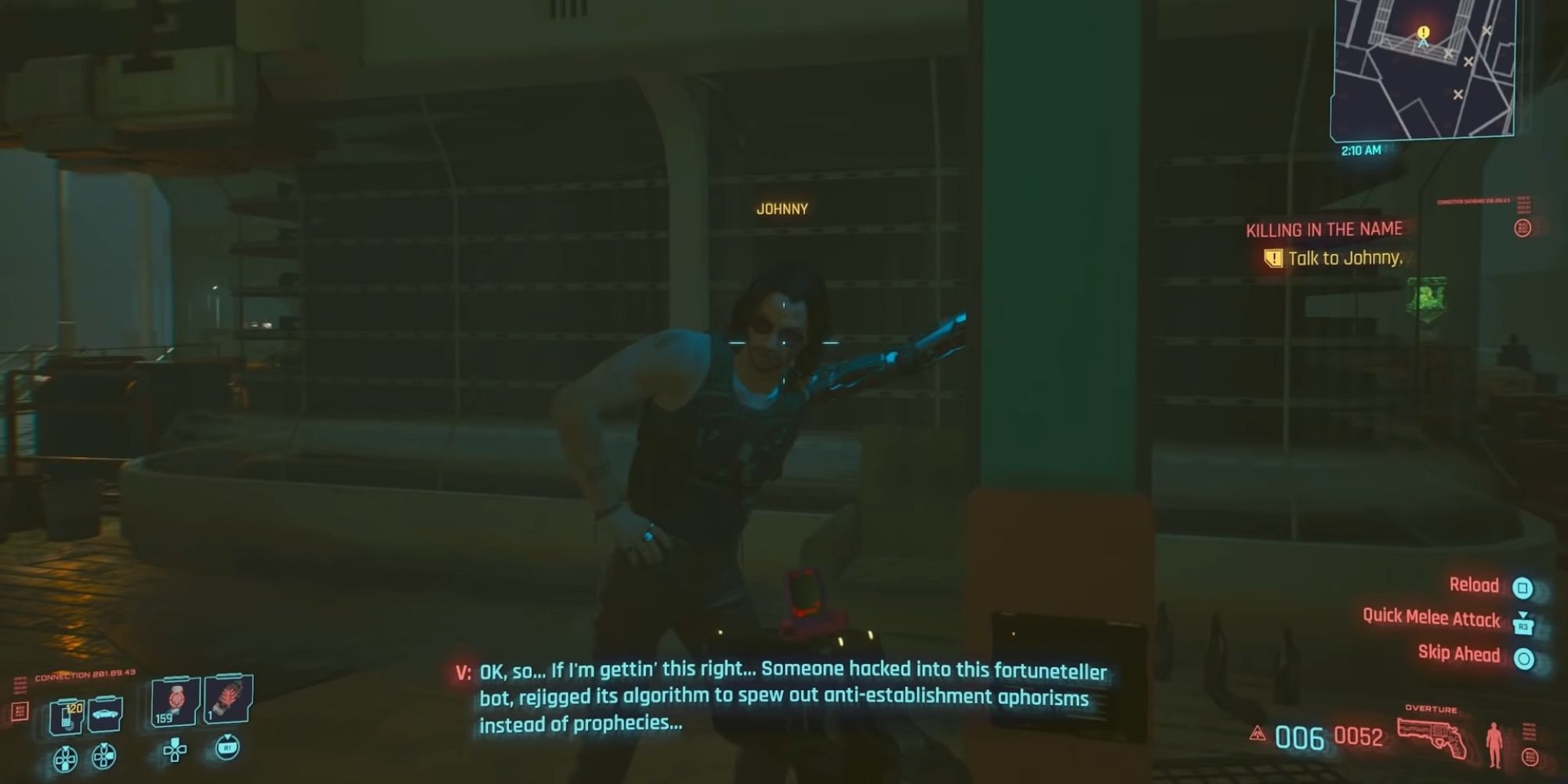 Cyberpunk 2077 Killing In The Name Quest Guide   V Talking To Johnny In Cyberpunk 2077 