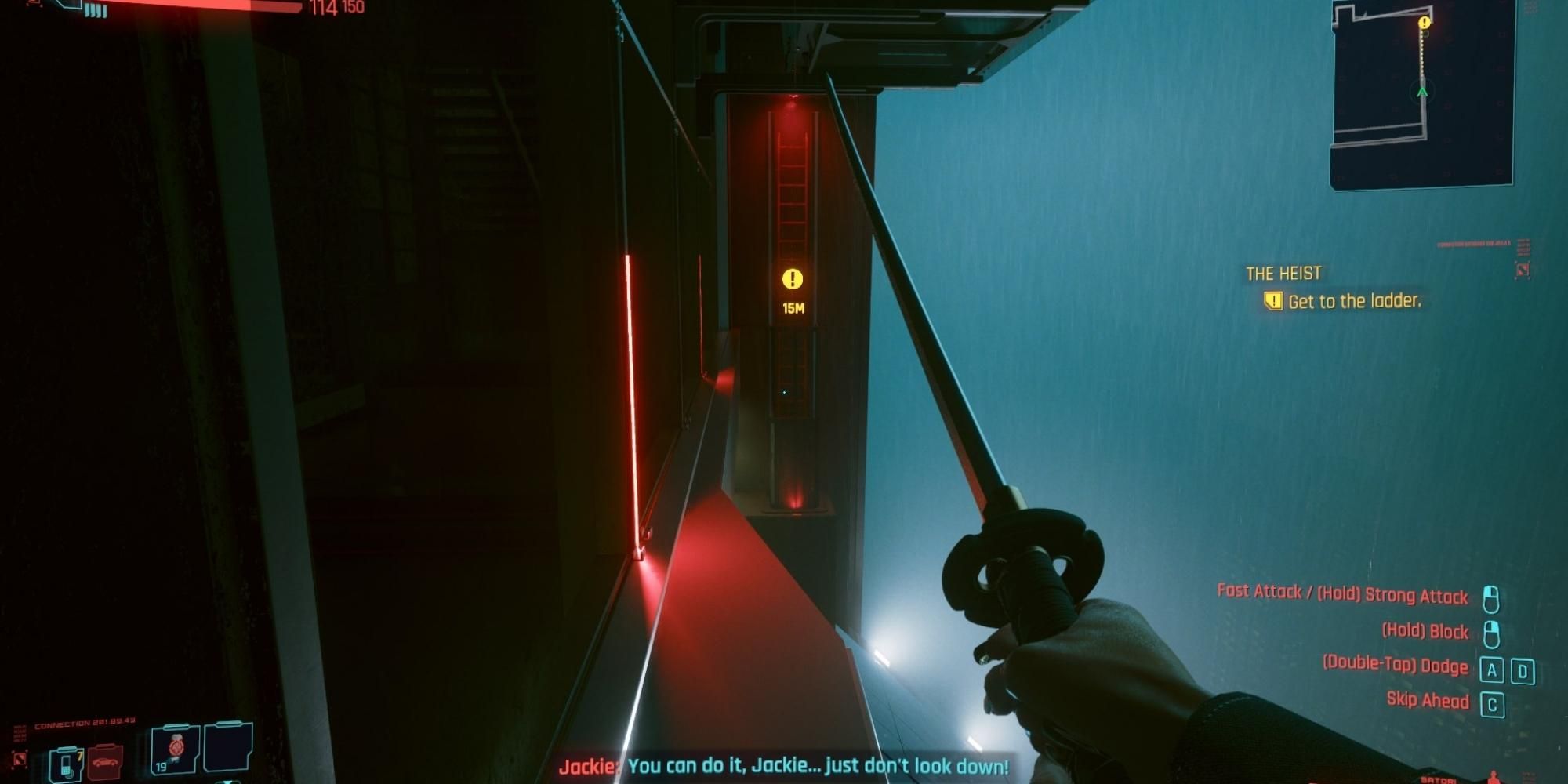 V weilding the Satori Katana in cyberpunk 2077