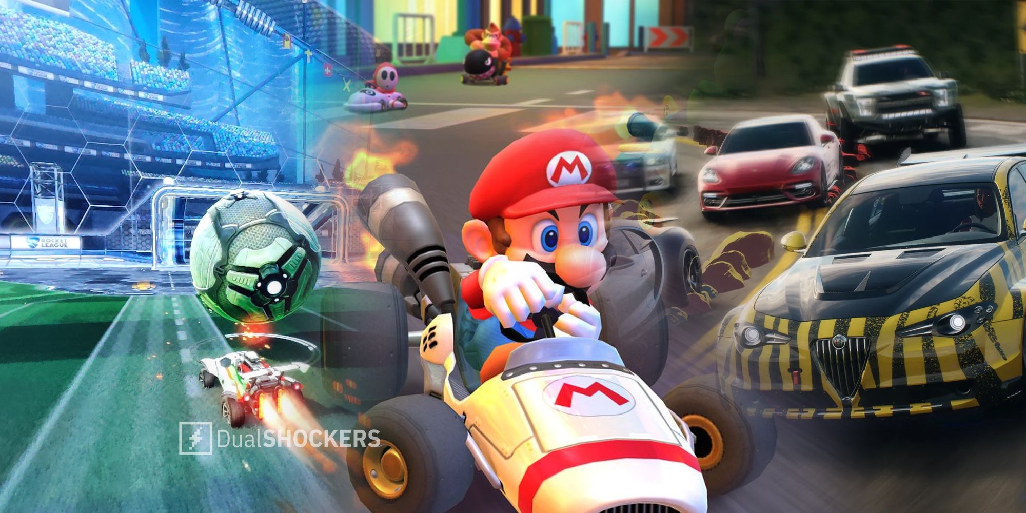 Rocket League, Mario Kart, Need for Speed Unbound gameplay