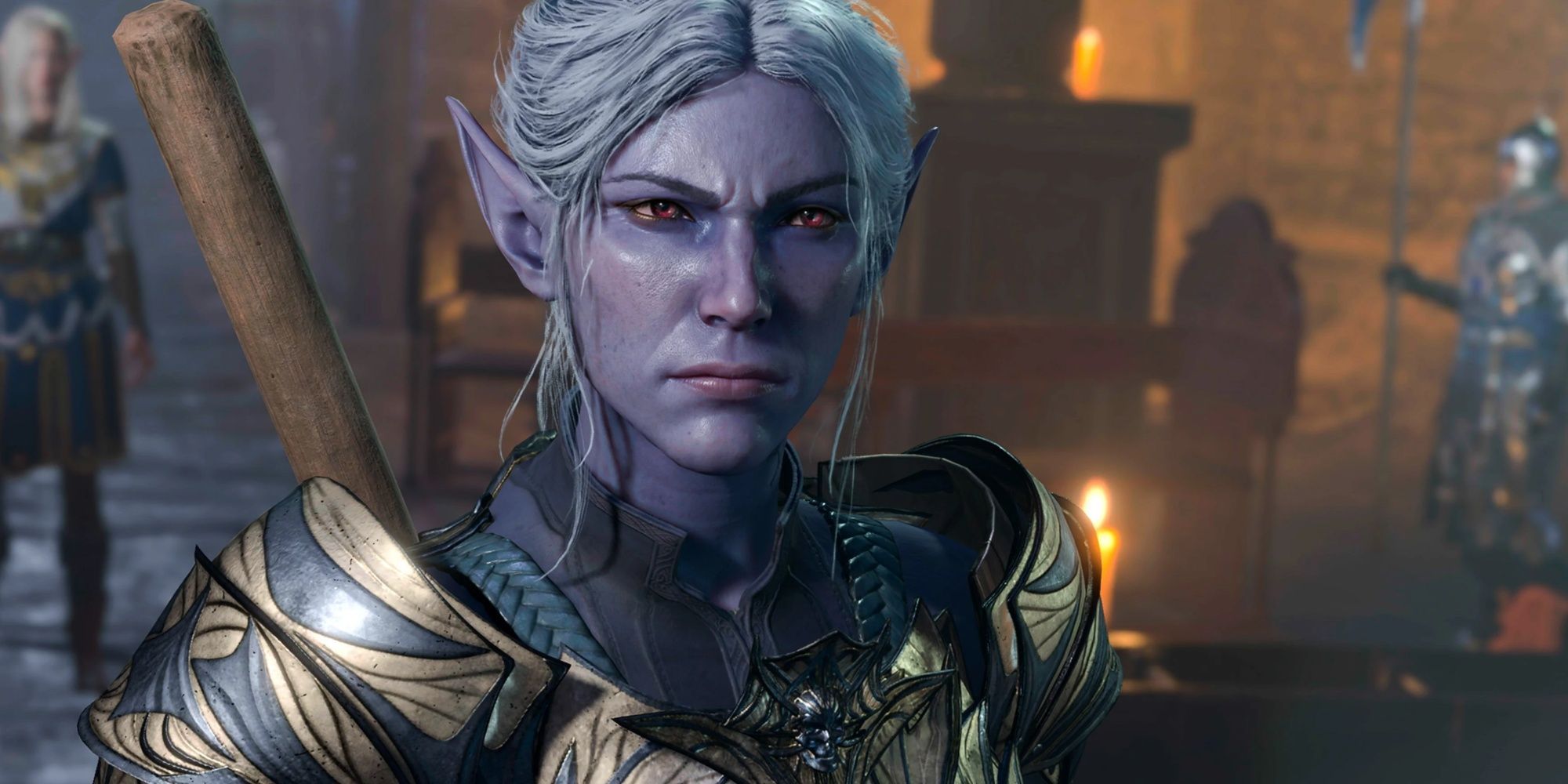 Baldur's Gate 3 The Drow Minthara scowls at the player