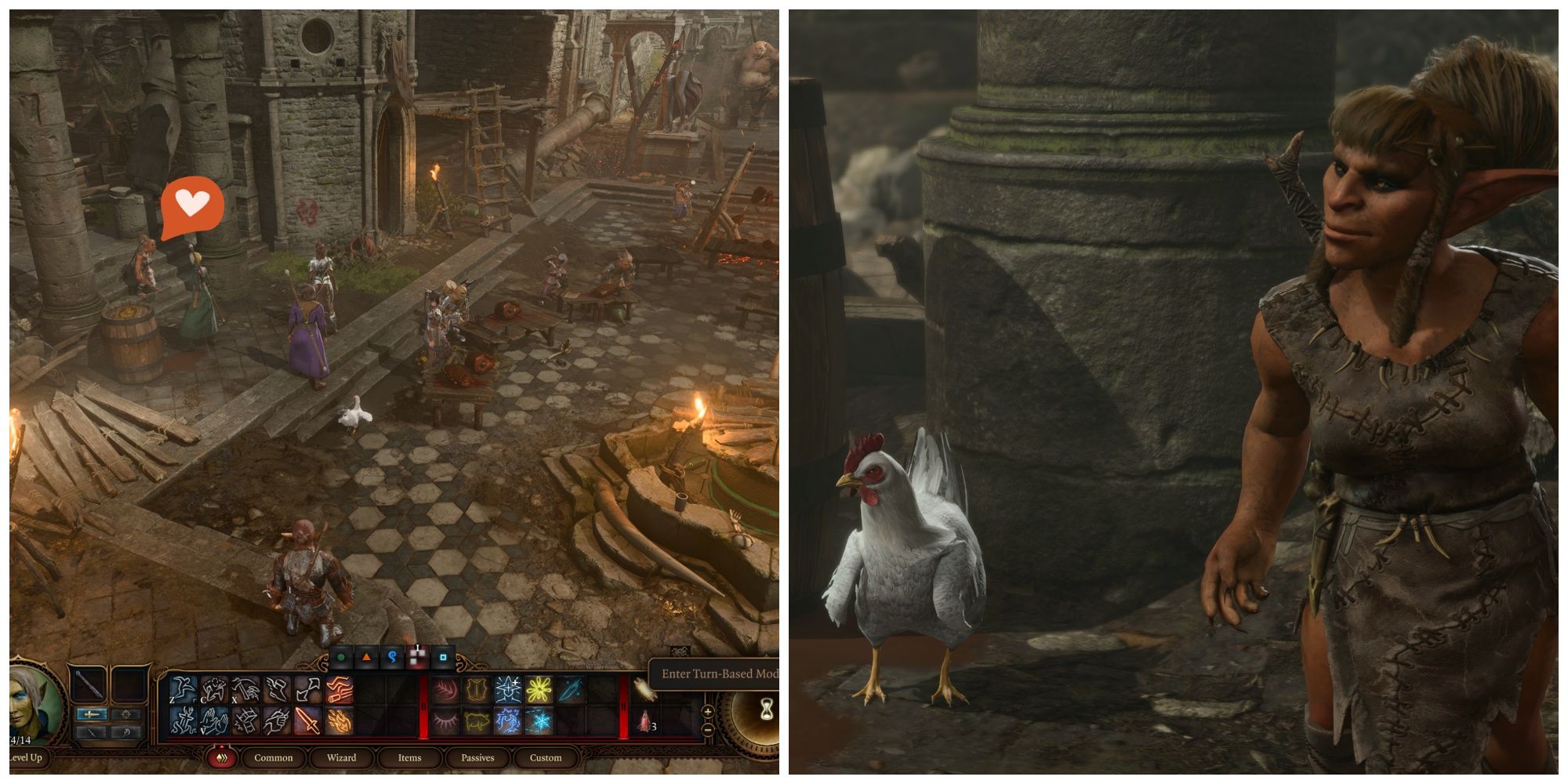 Baldur's Gate goblin camp chicken chasin