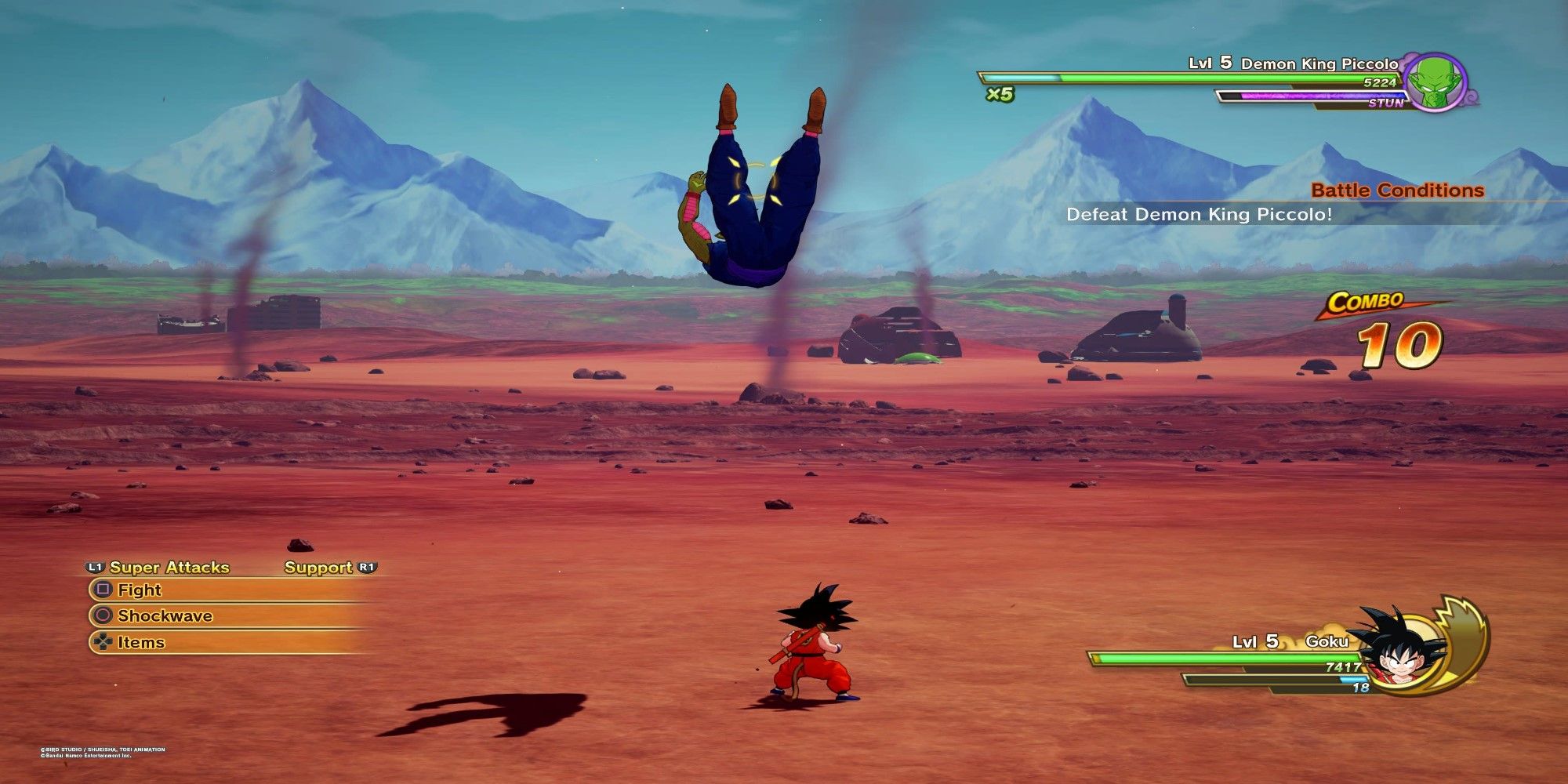 Dragon Ball Z Kakarot 23rd World Tournament DLC Kid Goku Fighting Demon King Piccolo