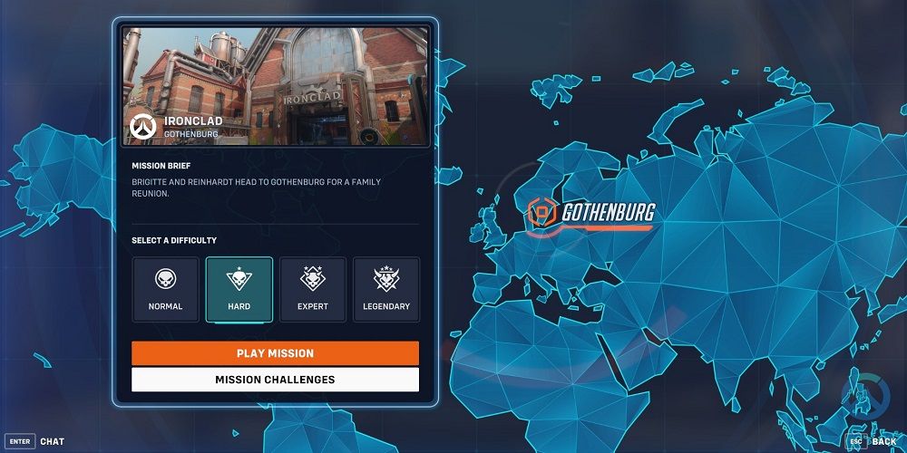 Mission Select Screen for Gothenburg Overwatch 2 PvE Mission