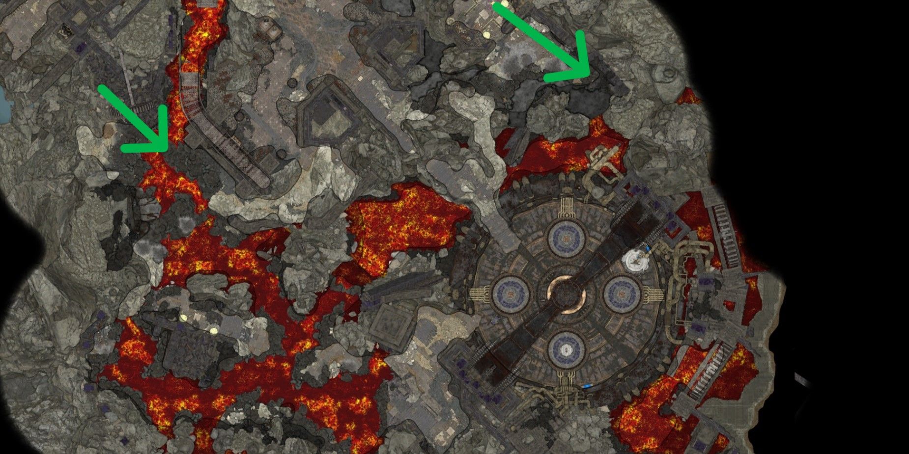 A screenshot of the area of Grymforge where the Mithril Ore deposits are located.