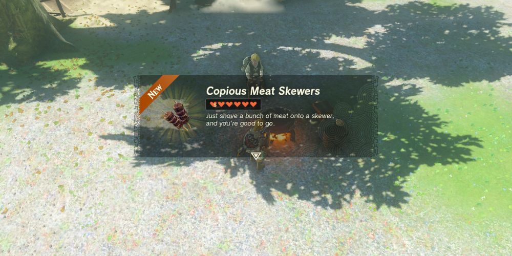 The Legend of Zelda Tears of The Kingdom Recipes - Copious Meat Skewers