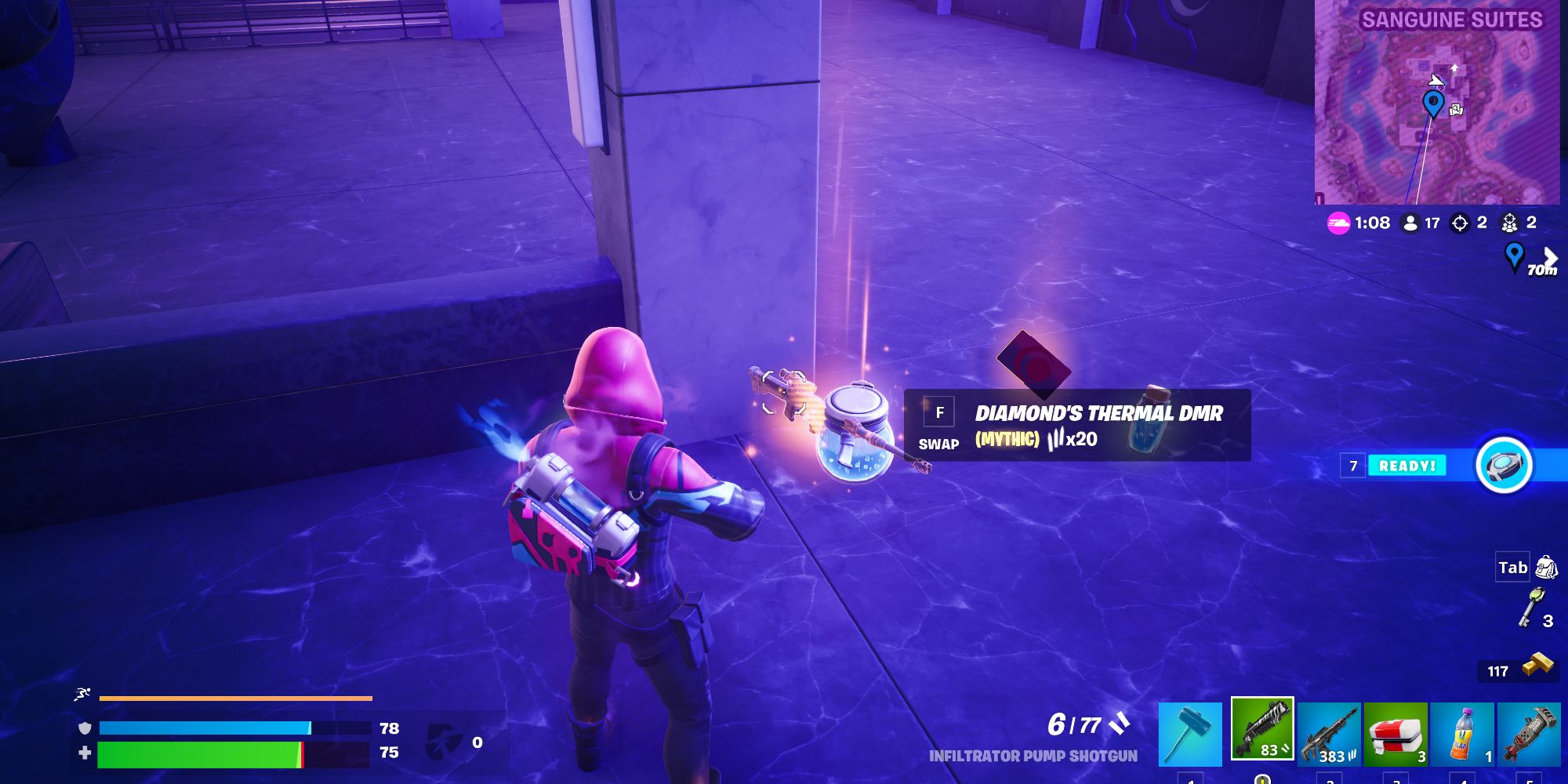 where to find Diamond's Thermal DMR in Fortnite Chapter 4 Season 4 