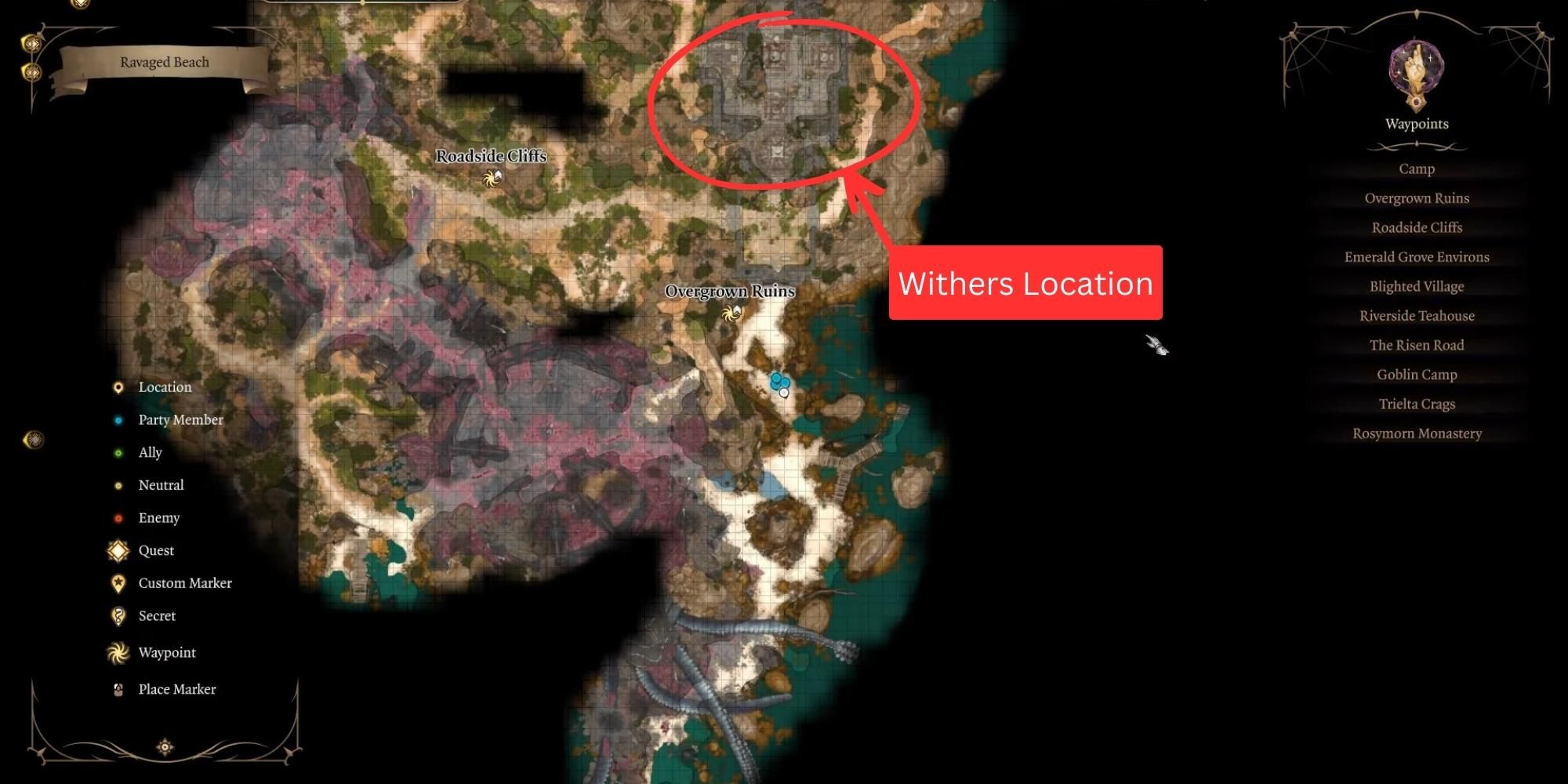 withers location on the map