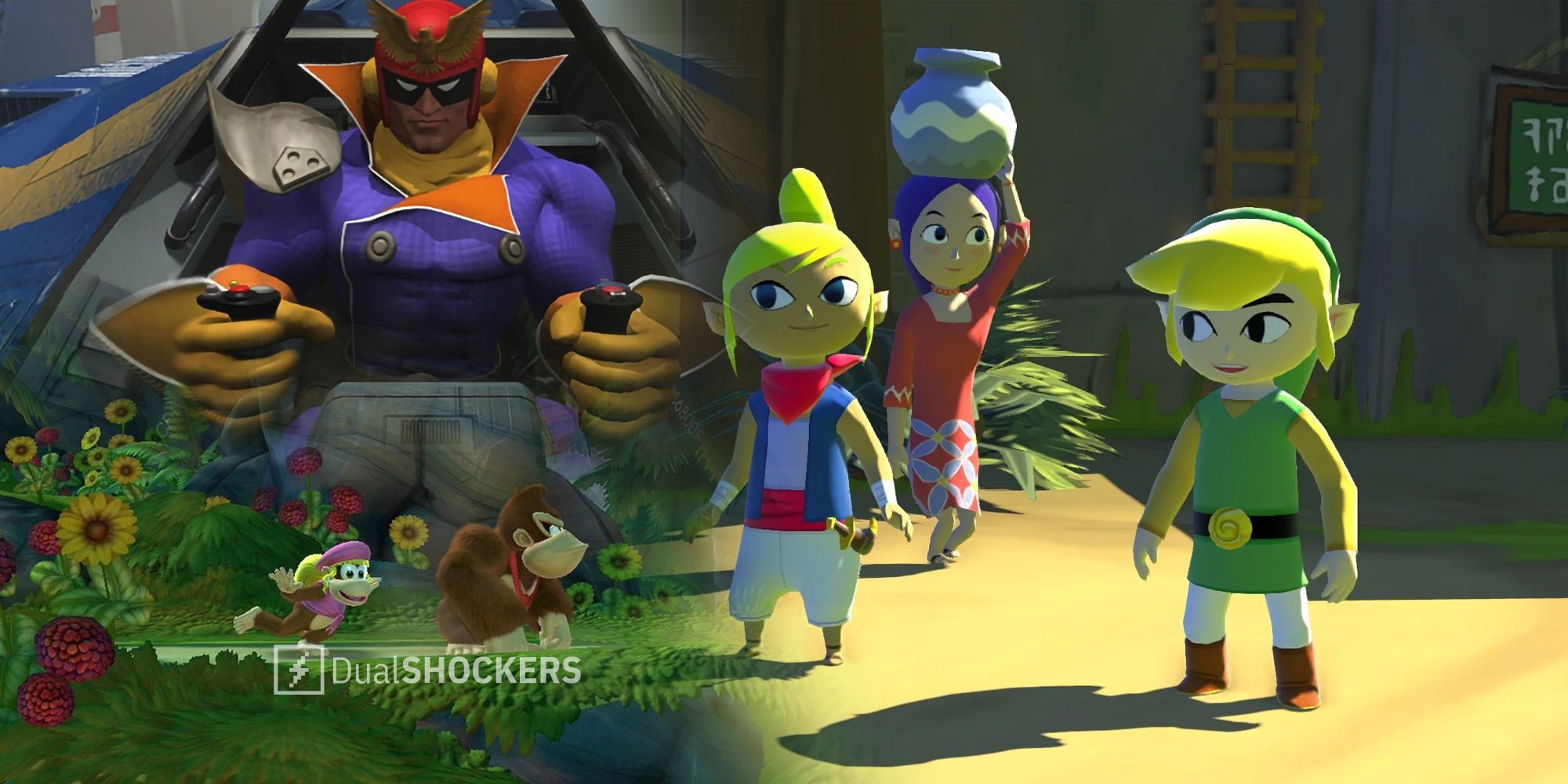 F-Zero Captain Falcon, Donkey Kong Tropical Freeze, The Legend of Zelda: Wind Waker HD gameplay