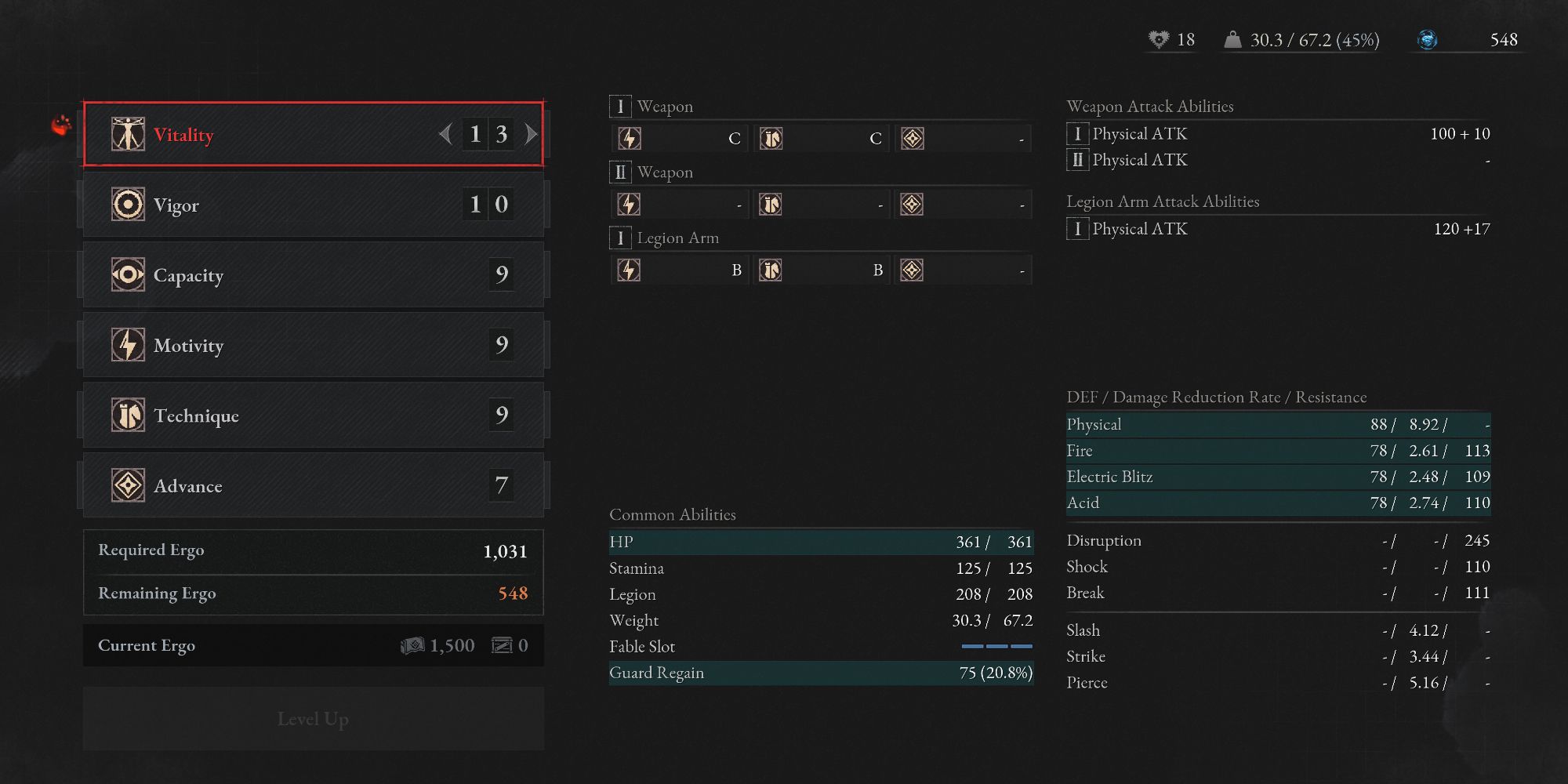 All Stats in Lies Of P