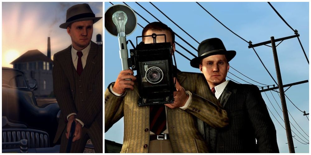 Screengrabs of detectives from L.A. Noire