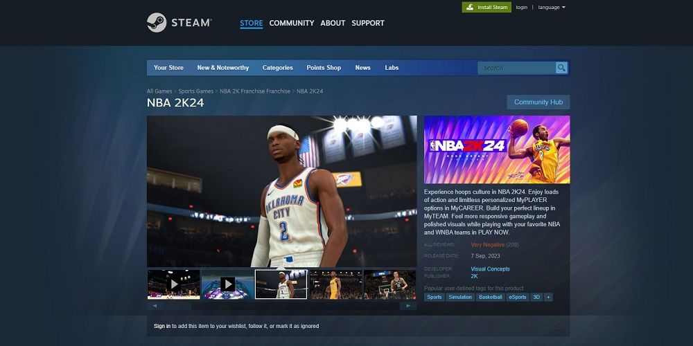 NBA 2K24 Steam Reviews