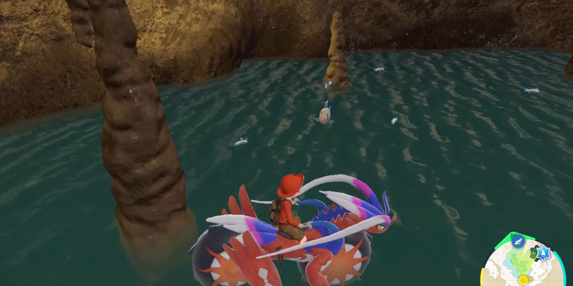 Pokemon Scarlet And Violet DLC Feebas And Barboach In Crystal Pool