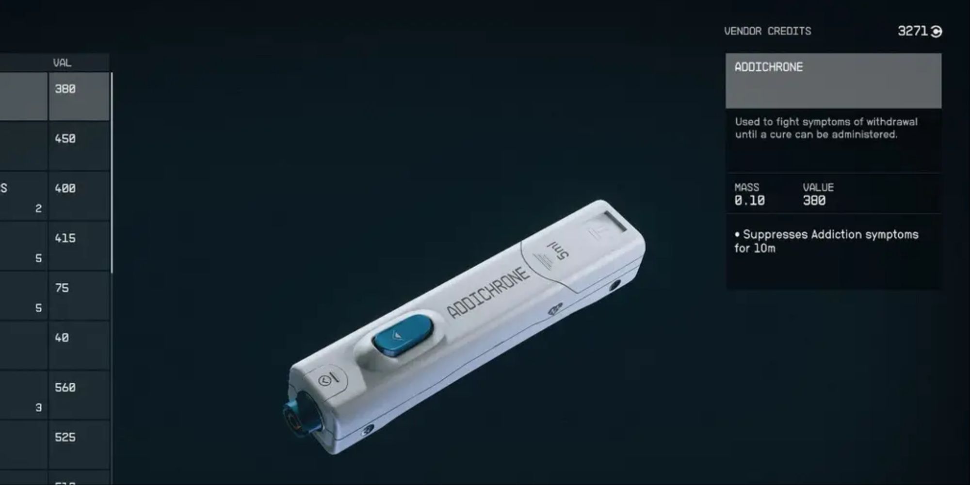 how to get rid of addictions in starfield