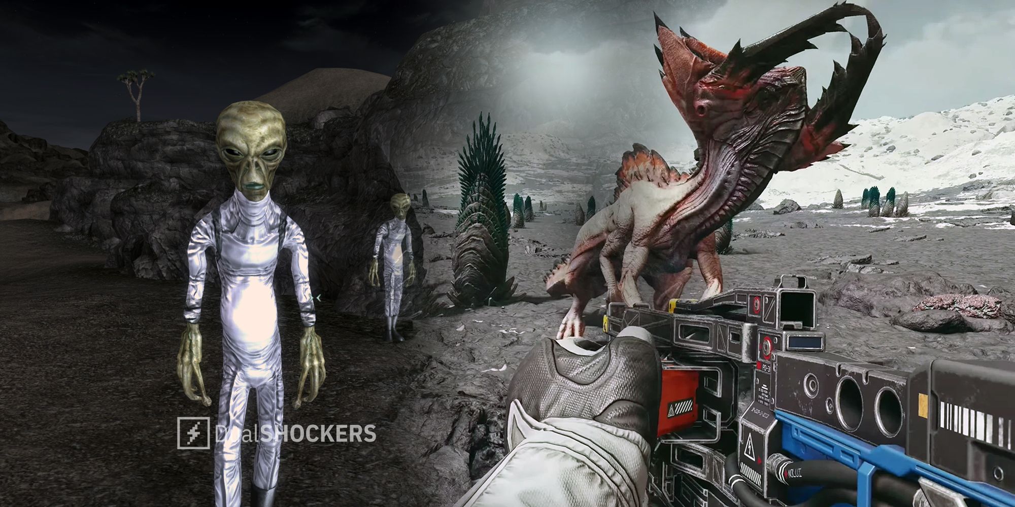 Starfield creatures and fauna and Fallout: New Vegas Wild Wasteland aliens