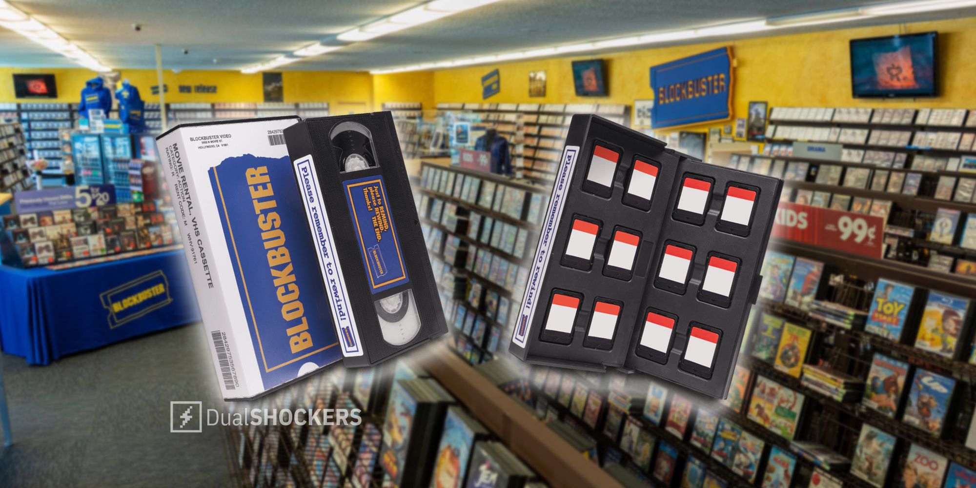 Blockbuster Switch Game Case and Blockbuster Video store