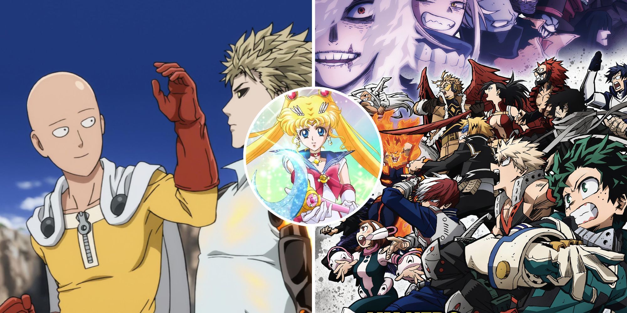 One Punch Man, My Hero Academia and Sailor Moon
