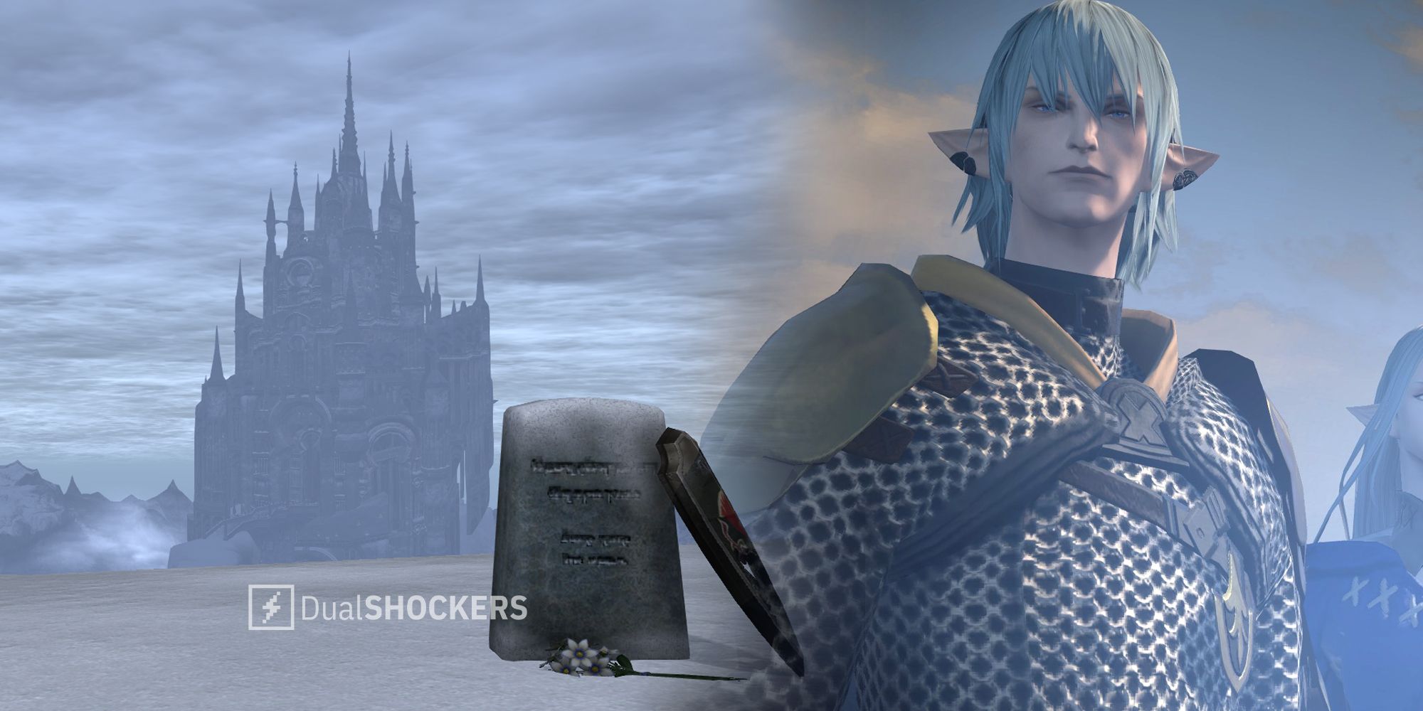 Final Fantasy 14 Haurchefant grave and character