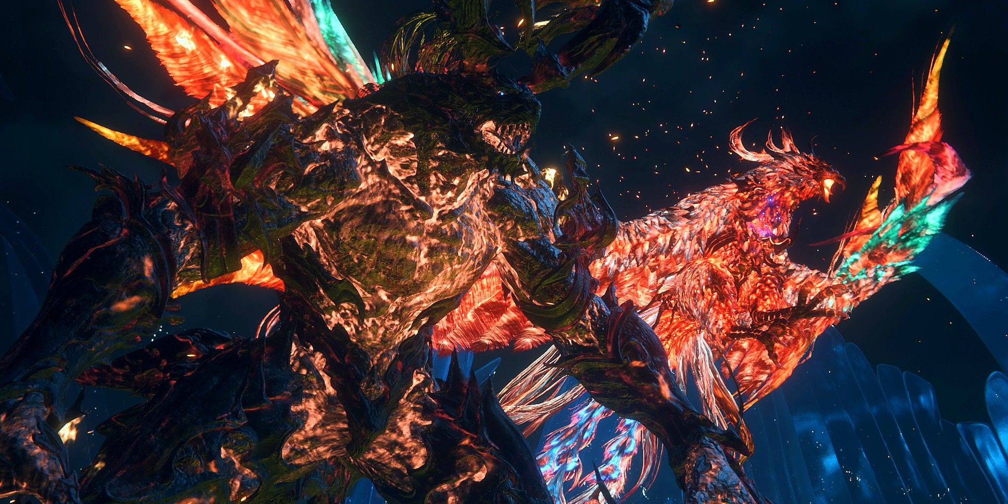 Final Fantasy 16 Ifrit And Phoenix Eikons Attack Together