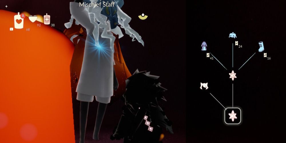 The cosmetics offered by the staff for days of Mischief in Sky: Children of the Light.