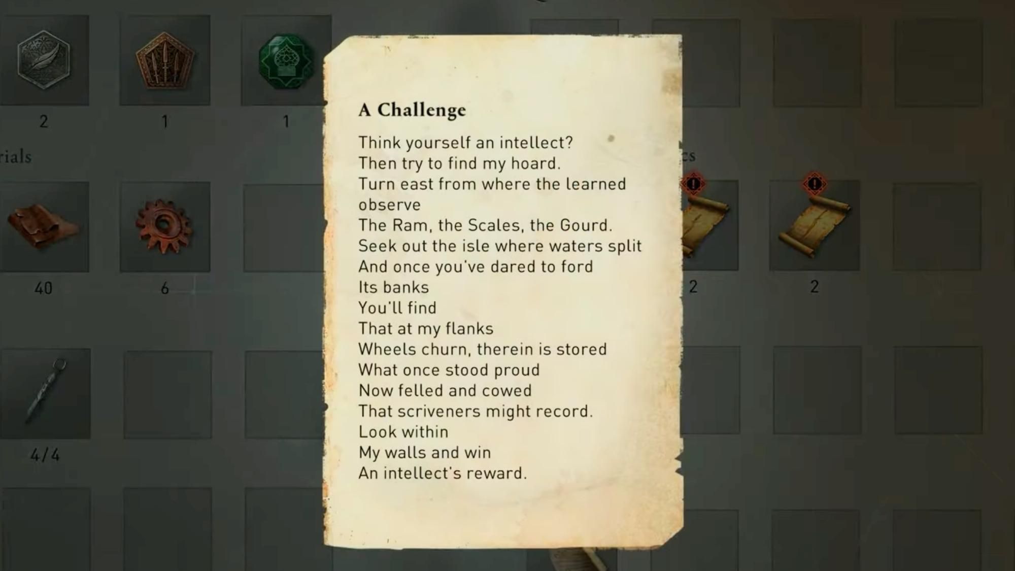 a challenge enigma in ac mirage