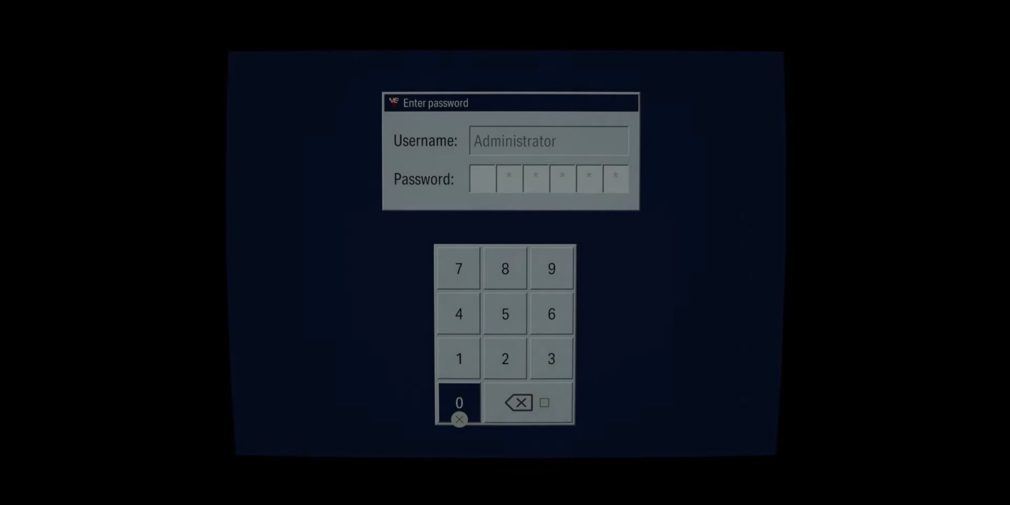 Alan Wake 2 computer password screen