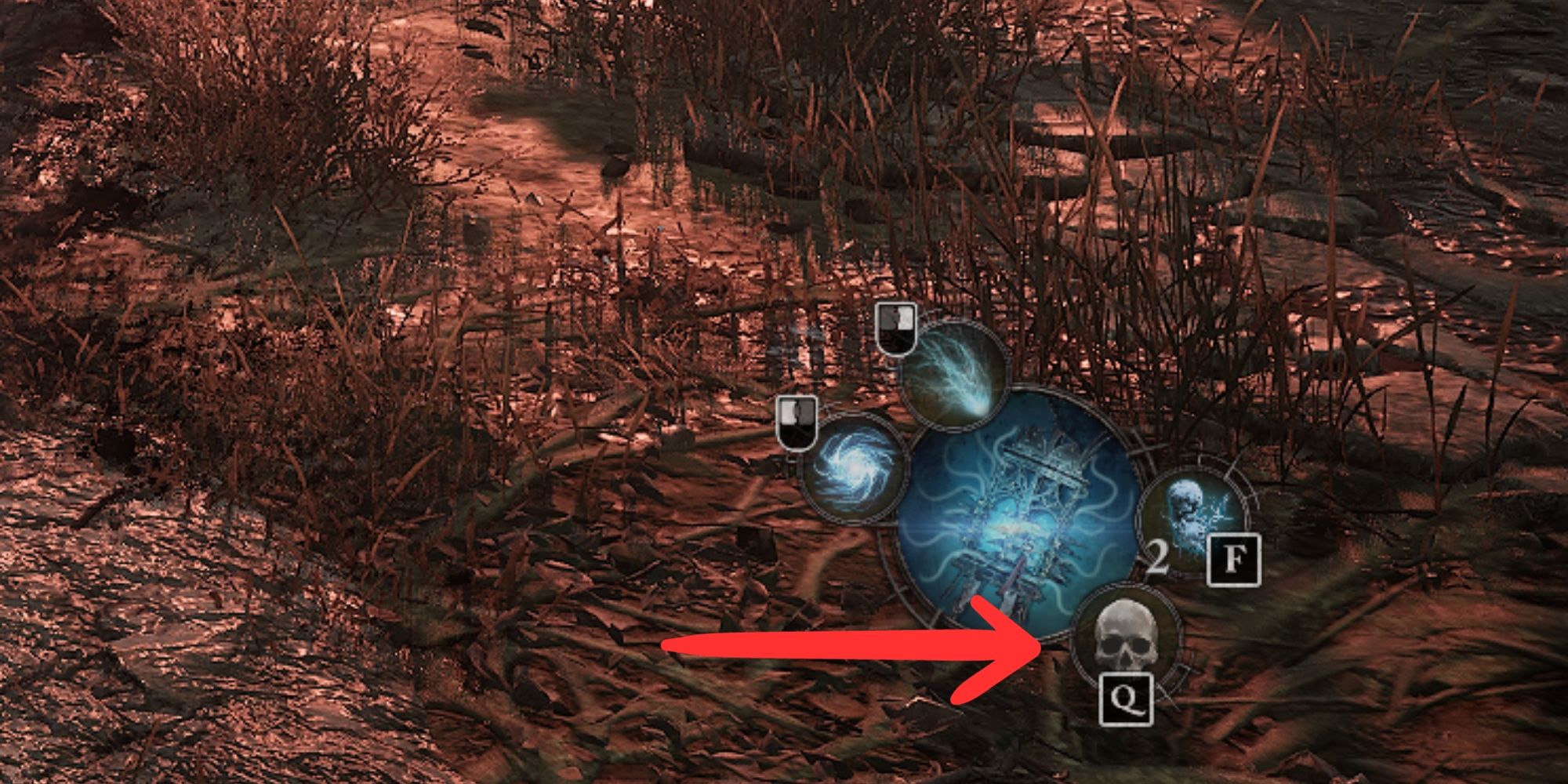 arrow pointing at enter umbral realm button in lords of the fallen