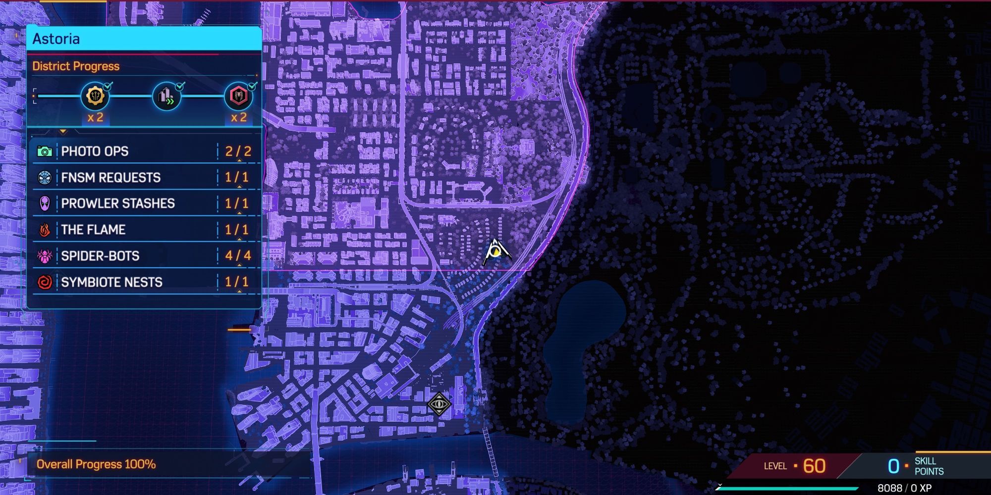 Still of Astoria on the Spider-Man 2 map