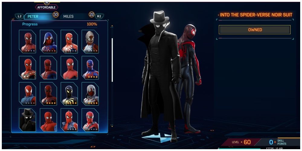 Spider-Man 2 Into the Spider-Verse Noir Suit