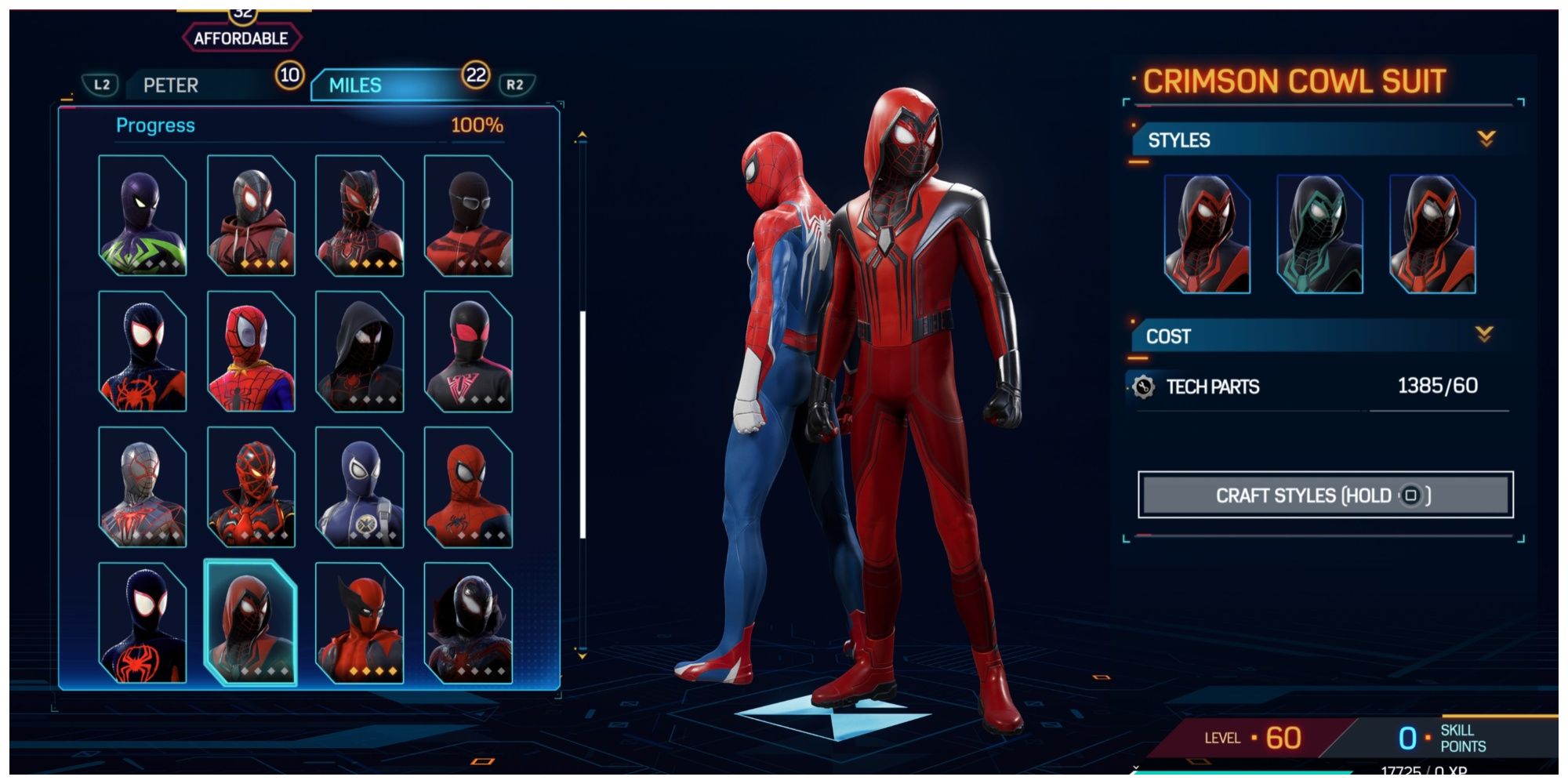 Spider-Man 2: Crimson Cowl Suit