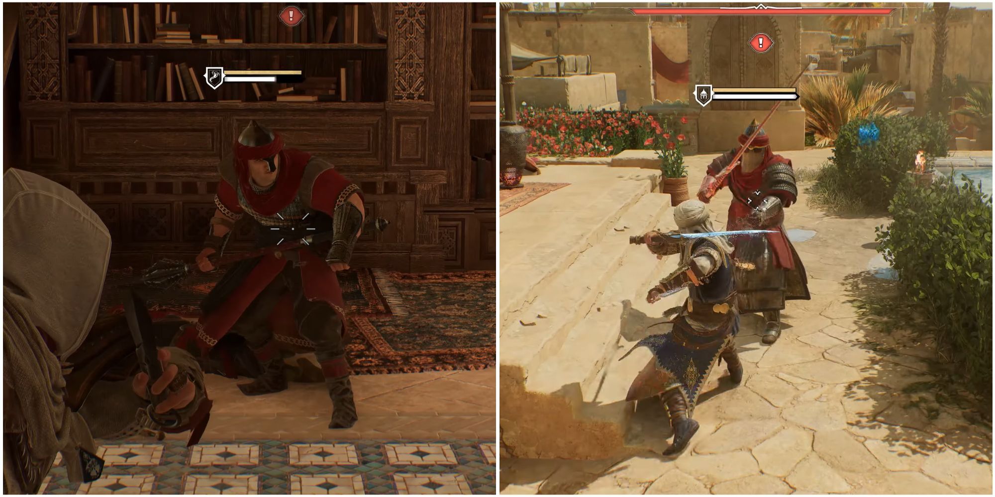 Basim fighting armored enemy variants in Assassin's Creed Mirage