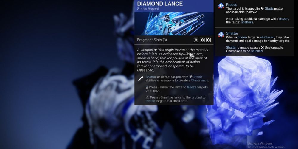 Diamond Lance, Destiny 2, Best Stasis Aspects